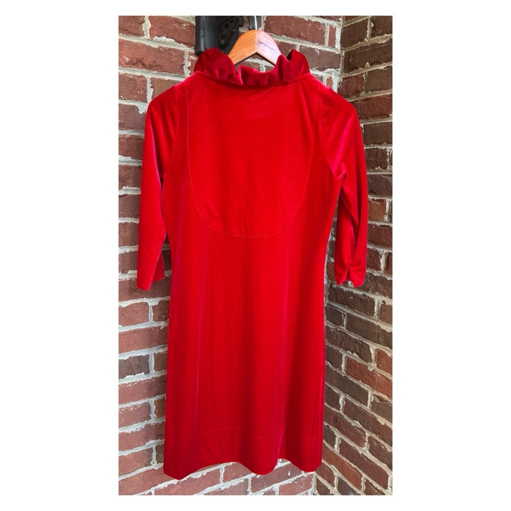 NWT Gretchen Scott Designs RuffNeck Silky Velvet Dress in Red Size Small - Picture 10 of 13